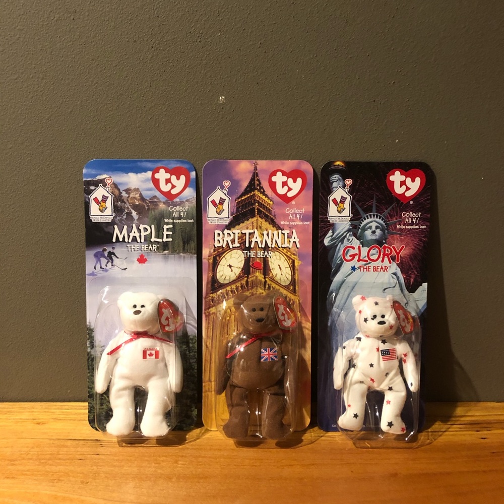 Set of 3 International McDonalds Beanie Babies!!!